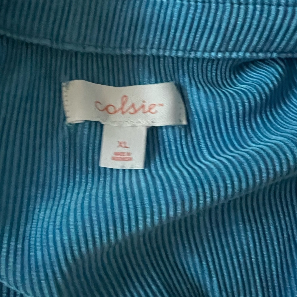 Colsie Blue Ribbed Pajama Set - Picture 6 of 6